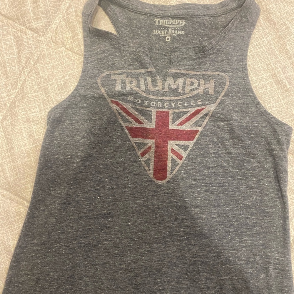 Triumph Gray Tank with Union Jack Logo